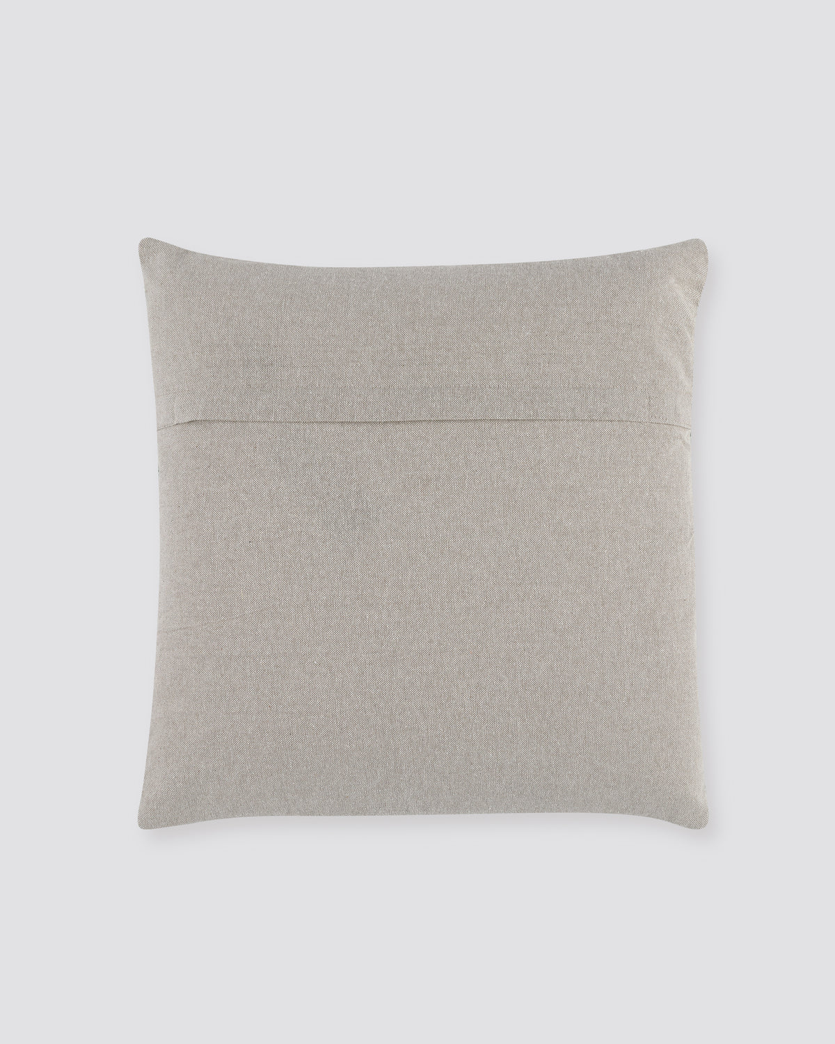 Back of the sage green slub cushion cover in plain natural cotton