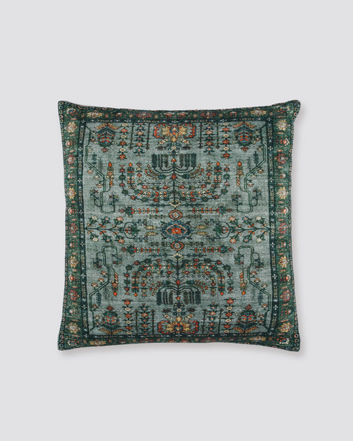 Green Slub Print Cushion Cover