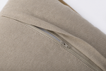Close view of the hidden zip on the back of the pillow cover