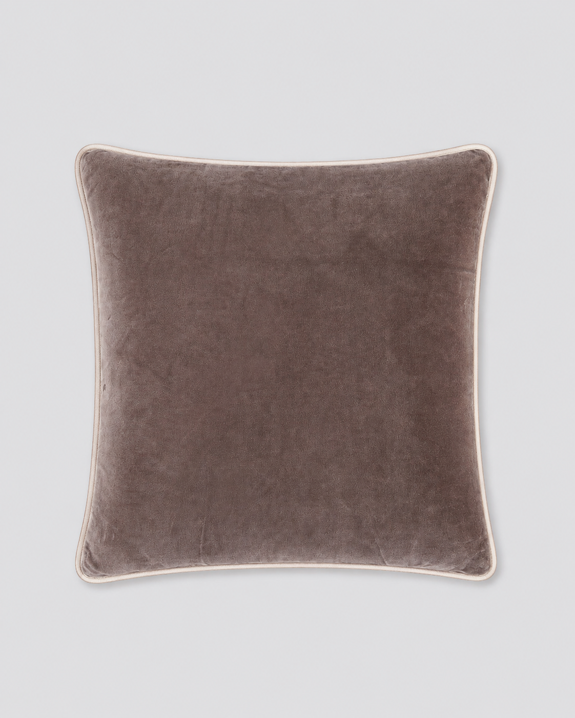 Dusty pink velvet cushion cover with piped edges