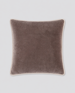 Dusty pink velvet cushion cover with piped edges