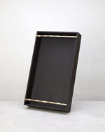 Large cherry faux leather tray standing upright