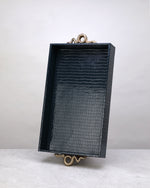 Large navy croco tray standing upright