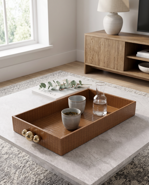 Small Beige Croco Tray