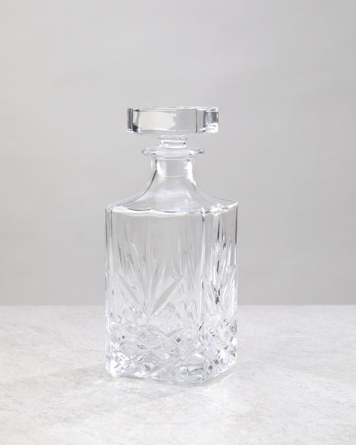 Clear Machine Cut Decanter