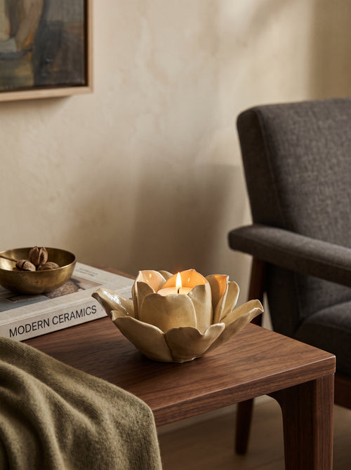 Yellow Lotus Tea Light Holder
