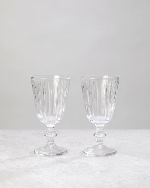 Clear Full Ribbed Wine Glass (Set of 2)