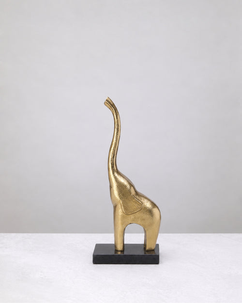 Gold Elephant on Marble Base