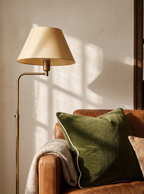 Olive Green Piped Velvet Cushion Cover