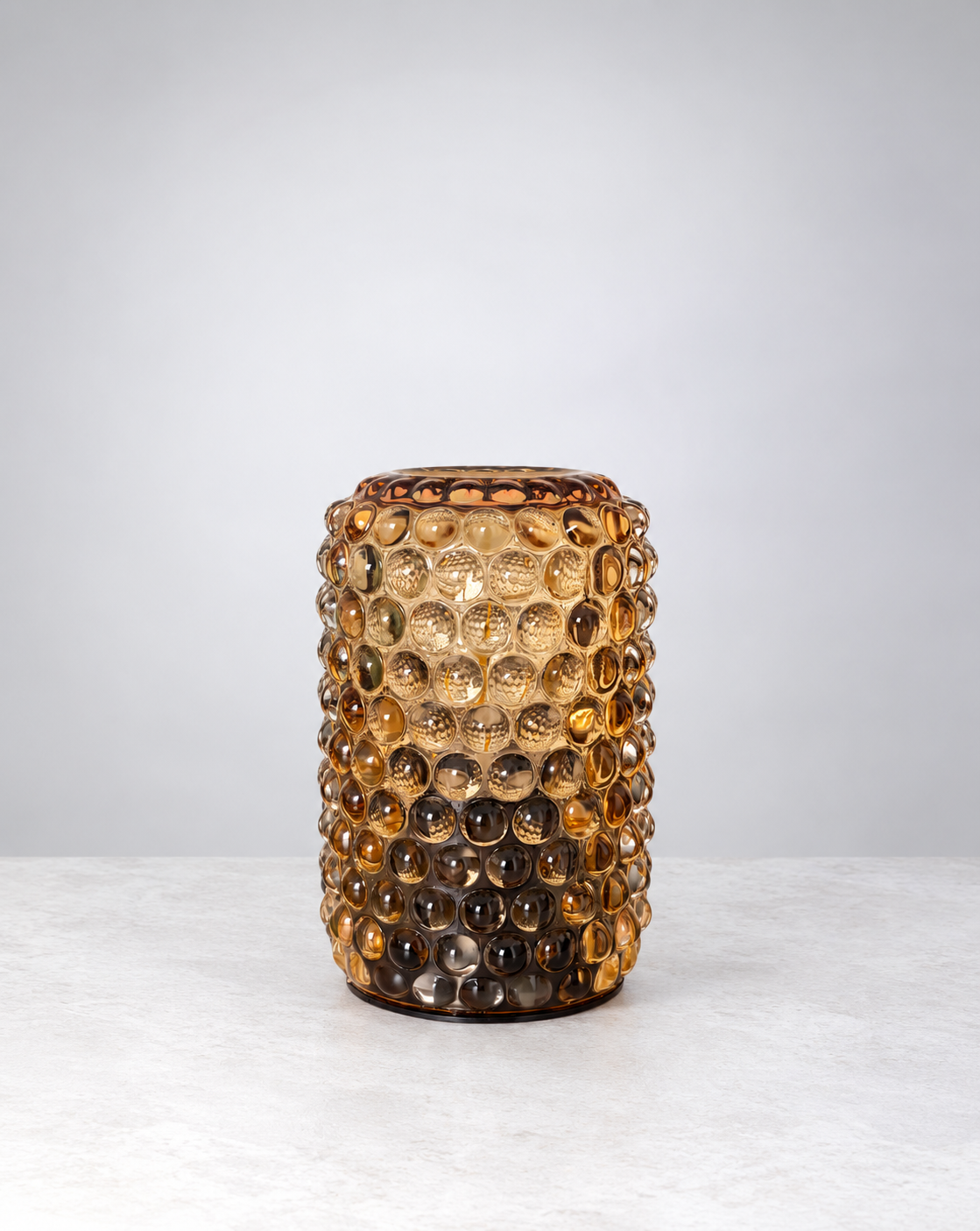 Amber crystal bubble glass table light, unlit 
