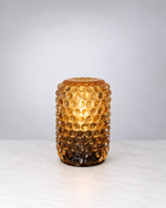 Amber crystal bubble glass table light glowing 