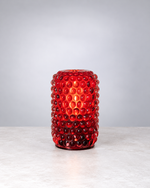  Ruby red crystal bubble glass table light glowing 